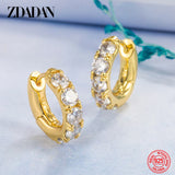 925 Silver 18K Emerald Hoop Earrings Women Jewelry