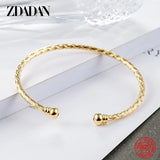 925 Silver 18K Cuff Bracelet for Women Wedding Jewelry