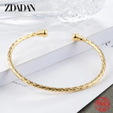 925 Silver 18K Cuff Bracelet for Women Wedding Jewelry