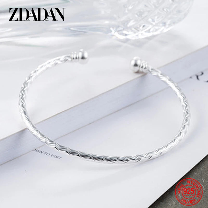 925 Silver 18K Cuff Bracelet for Women Wedding Jewelry