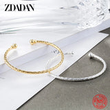 925 Silver 18K Cuff Bracelet for Women Wedding Jewelry