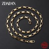 925 Sterling Silver 18k 4MM Box Chain Necklace Men Women Party Jewelry