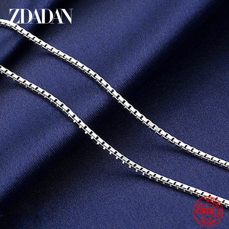 925 Silver 1mm Box Chain Men Women Jewelry Accessories