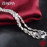 925 Sterling Silver Water Wave Necklace 2MM