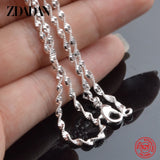925 Sterling Silver Water Wave Necklace 2MM
