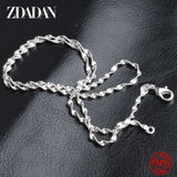 925 Sterling Silver Water Wave Necklace 2MM
