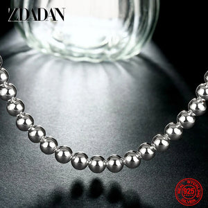 925 Silver Bead Necklace Men Women Party Jewelry