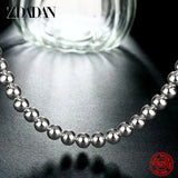 925 Silver Bead Necklace Men Women Party Jewelry