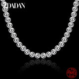 925 Silver Bead Necklace Men Women Party Jewelry