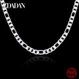 925 Sterling Silver Flat Chain Necklace Men&Women Jewelry
