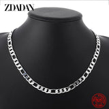 925 Sterling Silver Flat Chain Necklace Men&Women Jewelry