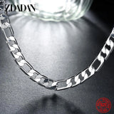 925 Sterling Silver Flat Chain Necklace Men&Women Jewelry