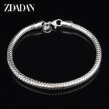 925 Silver 4MM Snake Chain Bracelet For Women Gift