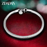 925 Silver 4MM Snake Chain Bracelet For Women Gift