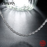 925 Sterling Silver Twisted Necklace for Women/Men