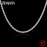 925 Sterling Silver Twisted Necklace for Women/Men