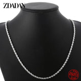 925 Sterling Silver Twisted Necklace for Women/Men