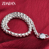 925 Sterling Silver 4mm Box Chain Bracelet Women's Jewelry