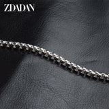 925 Sterling Silver 4mm Box Chain Bracelet Women's Jewelry