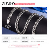 925 Sterling Silver Punk Necklace For Men Women Jewelry Accessories