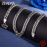 925 Sterling Silver Punk Necklace For Men Women Jewelry Accessories