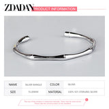 925 Silver Adjustable Bamboo Bangle & Bracelet Wedding Jewelry Gift