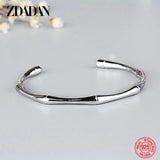 925 Silver Adjustable Bamboo Bangle & Bracelet Wedding Jewelry Gift