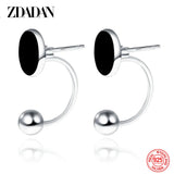 925 Silver 5mm Bead Drop Earrings Women Engagement Party Gift