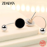 925 Silver 5mm Bead Drop Earrings Women Engagement Party Gift