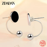 925 Silver 5mm Bead Drop Earrings Women Engagement Party Gift