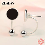 925 Silver 5mm Bead Drop Earrings Women Engagement Party Gift