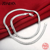 925 Silver 5mm Full Sideways Chain Necklace Gift