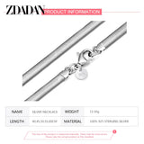 925 Silver 6MM Flat Snake Chain Necklace Men Women Party