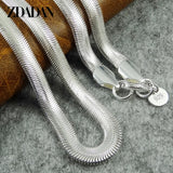 925 Silver 6MM Flat Snake Chain Necklace Men Women Party