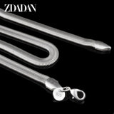 925 Silver 6MM Flat Snake Chain Necklace Men Women Party