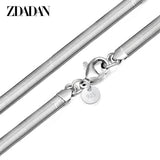 925 Silver 6MM Flat Snake Chain Necklace Men Women Party