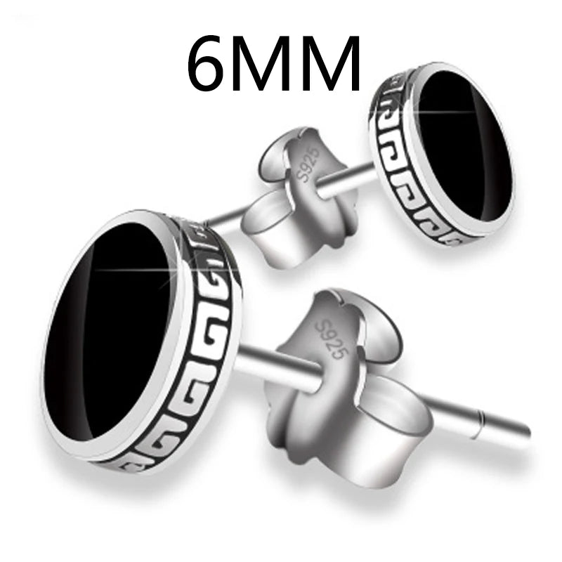 925 Silver Round Stud Earrings 6mm 8mm