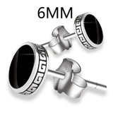 925 Silver Round Stud Earrings 6mm 8mm