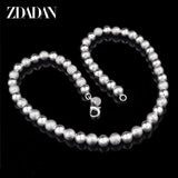 925 Silver 8mm Bead Necklaces Chains Wedding Jewelry