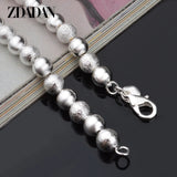 925 Silver 8mm Bead Necklaces Chains Wedding Jewelry