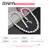 925 Silver 8mm Bead Necklaces Chains Wedding Jewelry