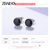 925 Sterling Silver 8mm Stud Earrings Wedding Party Gift