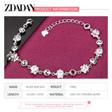 925 Silver Amethyst Charm Bracelet for Women
