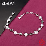 925 Silver Amethyst Charm Bracelet for Women
