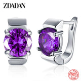 925 Silver Amethyst Hoop Earrings Wedding Jewelry