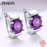 925 Silver Amethyst Hoop Earrings Wedding Jewelry