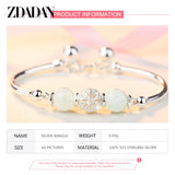 925 Silver Bead Bracelet Bangle Jewelry Accessories