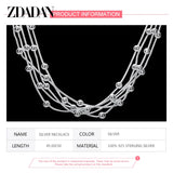 925 Silver Bead Necklace Chain for Women