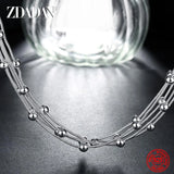 925 Silver Bead Necklace Chain for Women