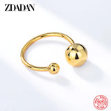 925 Sterling Silver Bead Ring Women Jewelry
